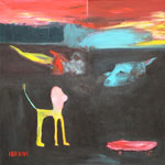 Dogs Life I, 2017, acrylic on canvas,  110 x 110 cm