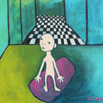 Yoga III,  2016, acrylic on canvas, 110 x 110 cm