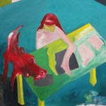 Marjatta and a Cowberry, 2015,  acrylic on canvas, 185 x 145 cm